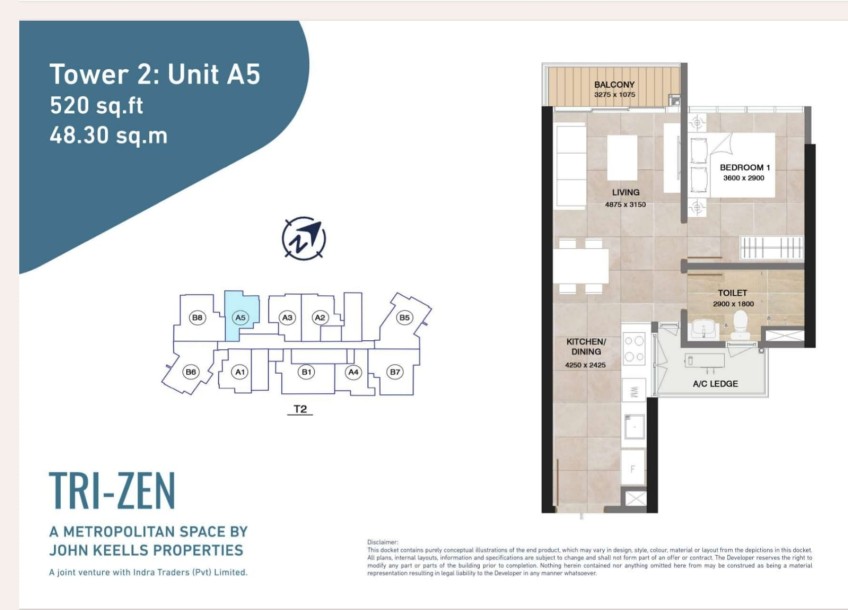 1BR Apartment for Sale @ Trizen, Colombo 02 | Investment LKR 55 Million-8