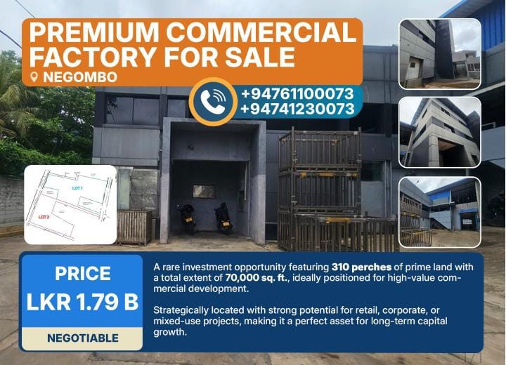 Premium Commercial Factory for Sale in Negombo | Investment LKR 1.79 Billion (Negotiable) (CP4753)-1